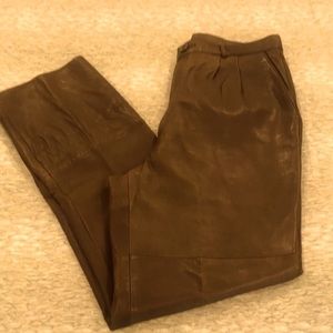 Men’s brown leather pants. Size 32” waist.
